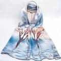 Custom digital print satin cotton scarf silk scarves